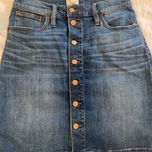 NWT JCrew denim high rise button up skirt